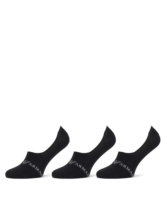Set de 3 perechi de șosete scurte pentru bărbați Emporio Armani Underwear 306227 4F254 50620 Negru