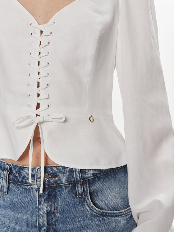 Guess Guess Μπλουζάκι Federica W4GH88 WG7B0 Λευκό Regular Fit
