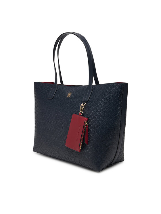 Tommy Hilfiger Tommy Hilfiger Borsetta Th Icon Tote Mono AW0AW19004 Blu scuro