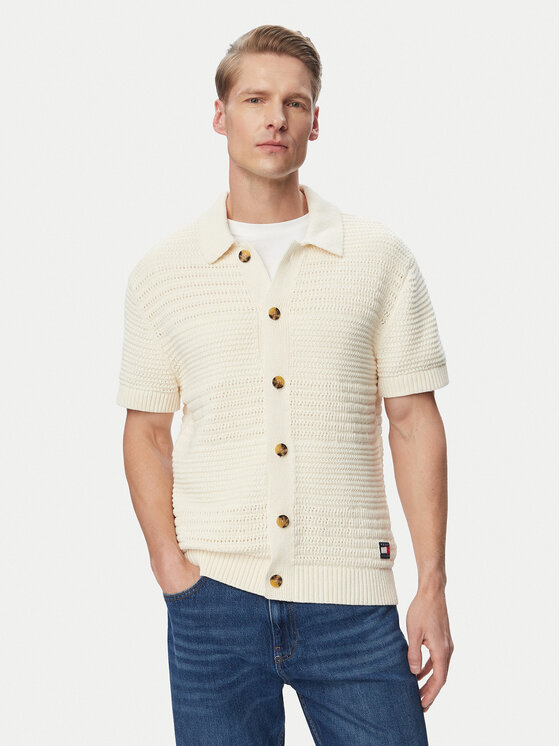 Tommy Jeans Tommy Jeans Hemd Crochet DM0DM23373 Hellbeige Regular Fit