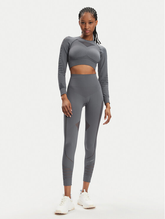 Brubeck Brubeck Тениска от техническо трико LC1002W Сив Slim Fit