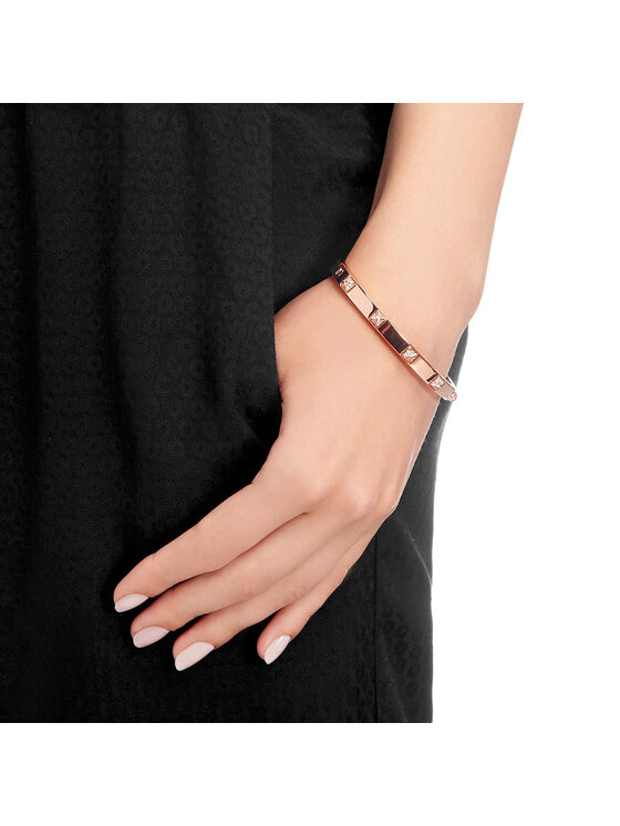 Swarovski Swarovski Bransoletka Tactic Thin Bangle 5098834 Różowe złoto
