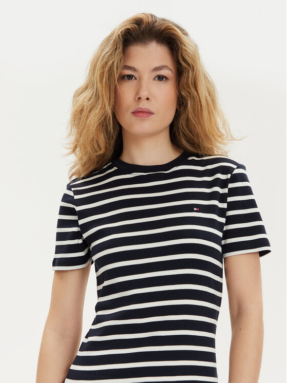 Tommy Hilfiger Tommy Hilfiger Kleid für den Alltag New Cody WW0WW42721 Dunkelblau Slim Fit