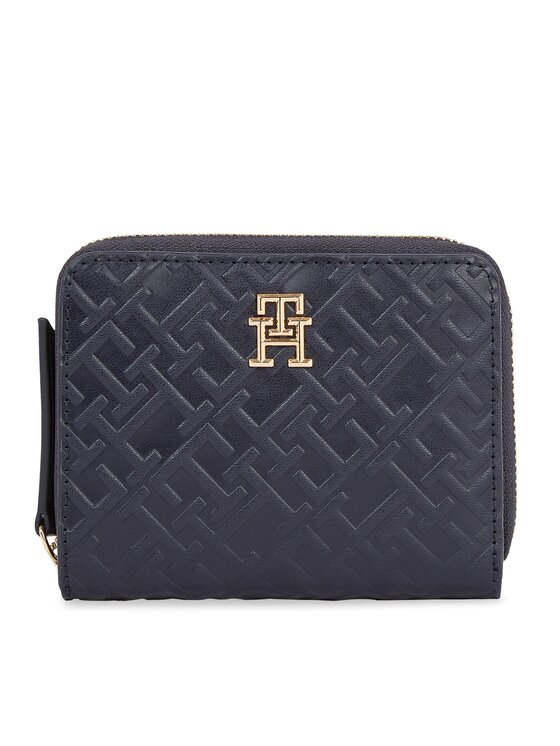 Női Kis női pénztárca Tommy Hilfiger, Sötétkék, Th Refined Med Za Mono AW0AW15755
