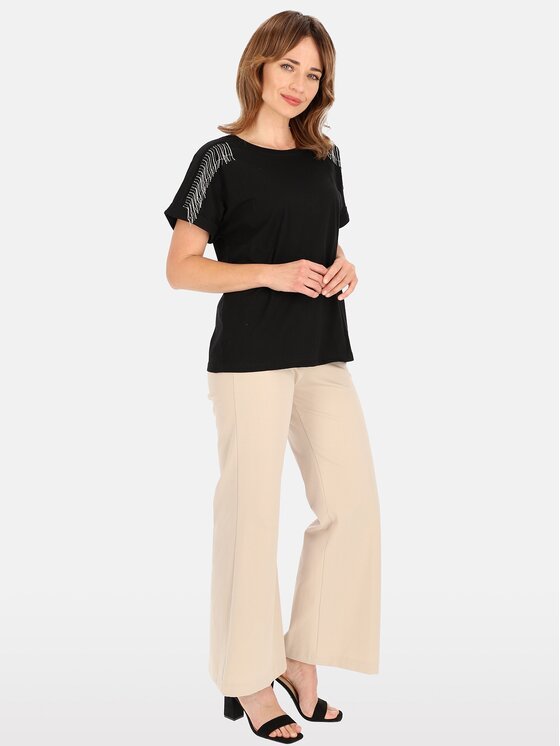 Perso Perso T-Shirt TCE240011F Černá Regular Fit