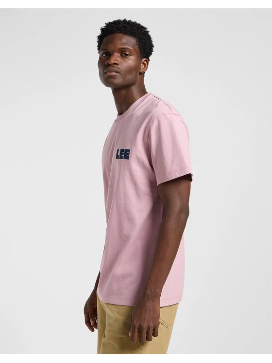 Lee Lee T-Shirt WW GRAPHIC TEE Różowy Regular Fit