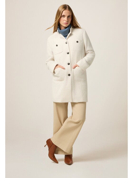 Oltre Oltre Cappotto 0066R000461N011 Bianco Baggy Fit