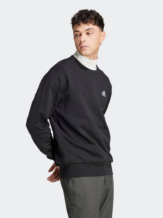 adidas adidas Majica dugih rukava Essentials French Terry Embroidered Small Logo Sweatshirt IC9329 Crna Regular Fit