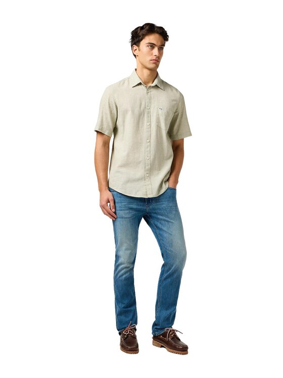 Wrangler Wrangler Koszula 112362730 Zielony Regular Fit