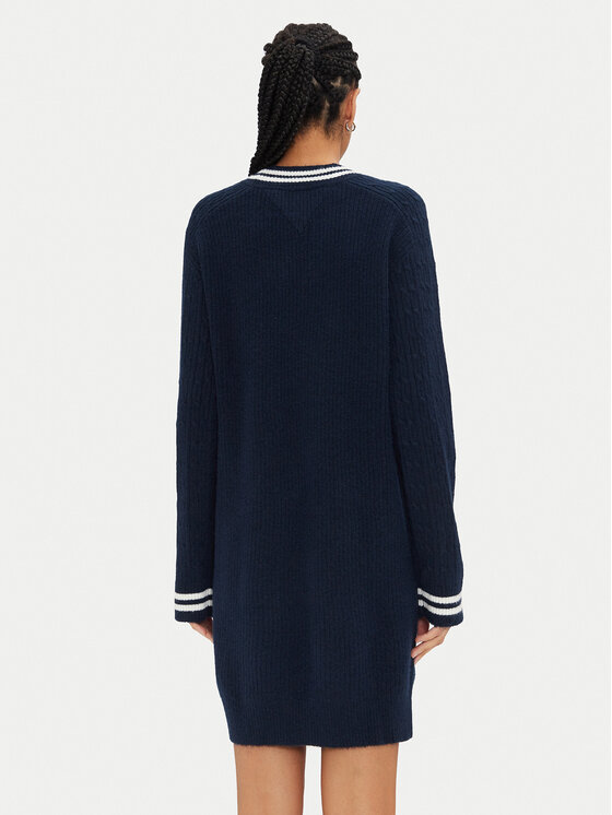 Tommy Jeans Tommy Jeans Strickkleid DW0DW19810 Dunkelblau Relaxed Fit