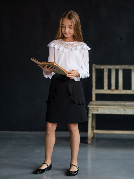 SLY SLY Bluzka 3S-132 Biały Classic Fit