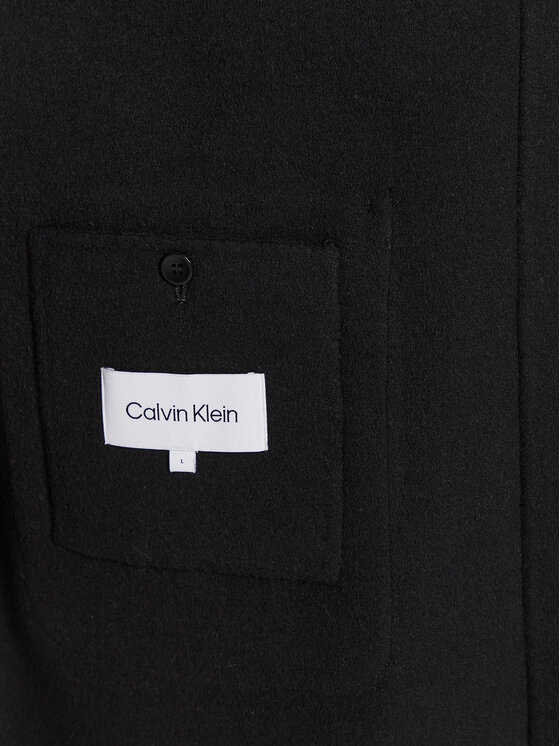 Calvin Klein Calvin Klein Vlnený kabát K10K111601 Čierna Regular Fit