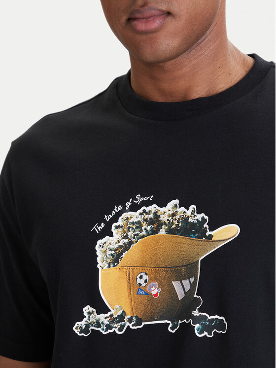 adidas adidas Marškinėliai Snack Popcorn Graphic KD3928 Juoda Regular Fit