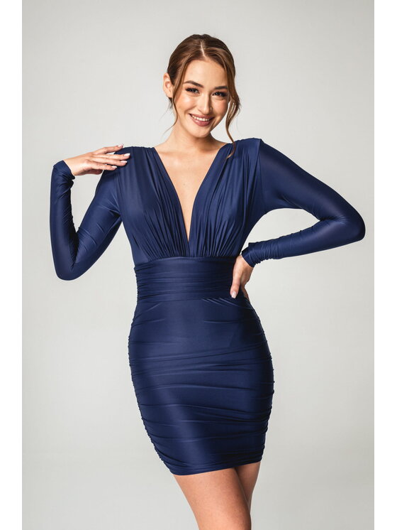 Aurora Aurora Sukienka koktajlowa Adria Granatowy Slim Fit