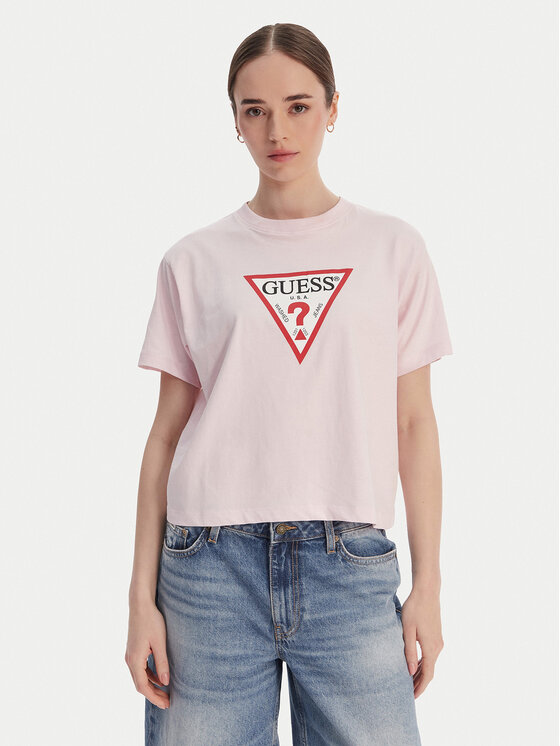 Guess Jeans Tricou W4YI73 K8HM0 Roz Regular Fit