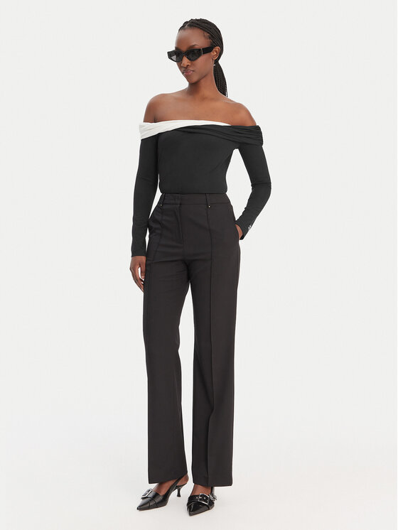KARL LAGERFELD KARL LAGERFELD Bluzka B1W17009 Czarny Slim Fit