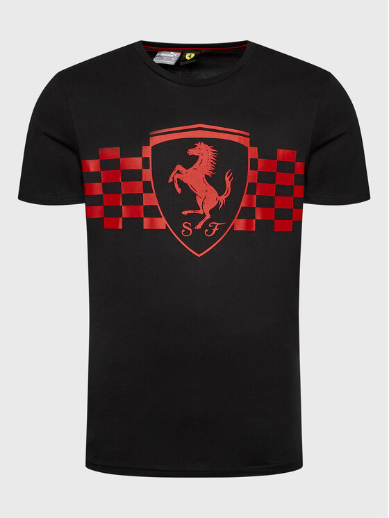 Puma Puma T-Shirt Ferrari Race Tonal Big Shield 535849 Czarny Regular Fit