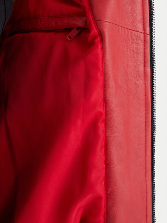 HUGO HUGO Ādas jaka Lude 50553111 Melns Regular Fit