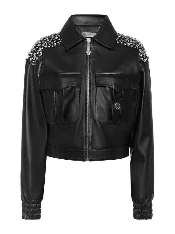 PHILIPP PLEIN PHILIPP PLEIN Kurtka skórzana 26385 Czarny