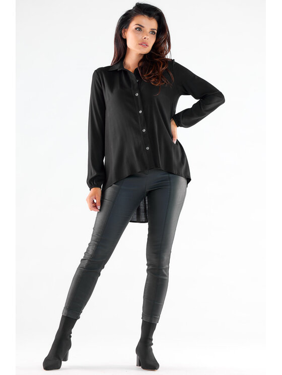 Awama Awama Koszula A527 Czarny Basic Fit