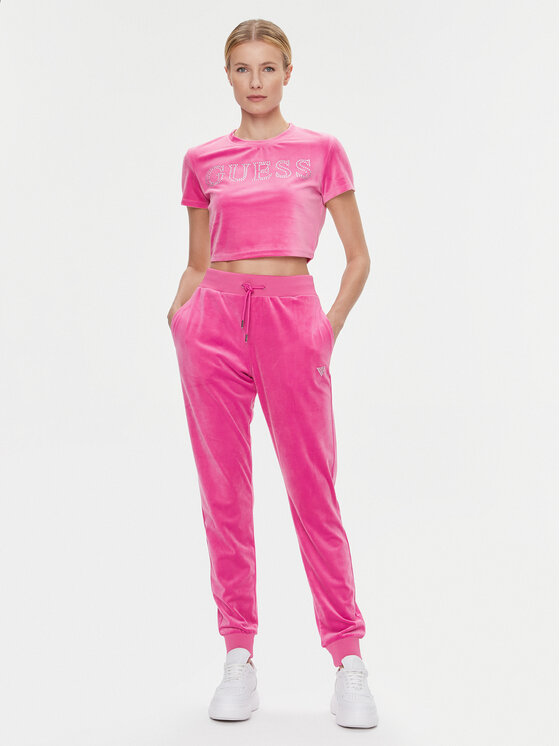 Guess Guess T-Shirt V3BI01 KBXI2 Ροζ Boxy Fit