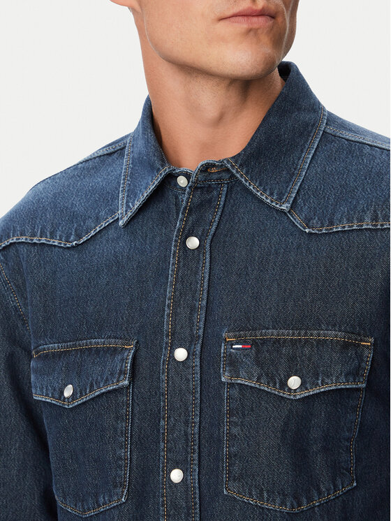 Tommy Jeans Tommy Jeans džinsiniai marškiniai Western DM0DM23697 Tamsiai mėlyna Regular Fit