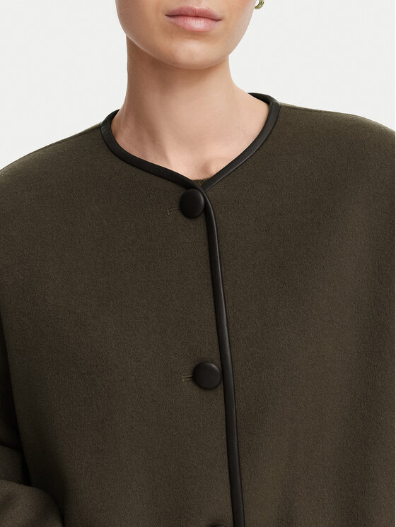 Marella Marella Płaszcz wełniany Satira 2623086034 Brązowy ciemny Relaxed Fit
