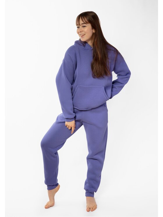 DKaren Sport DKaren Sport Komplet bluza i spodnie materiałowe Randi Fioletowy Classic Fit