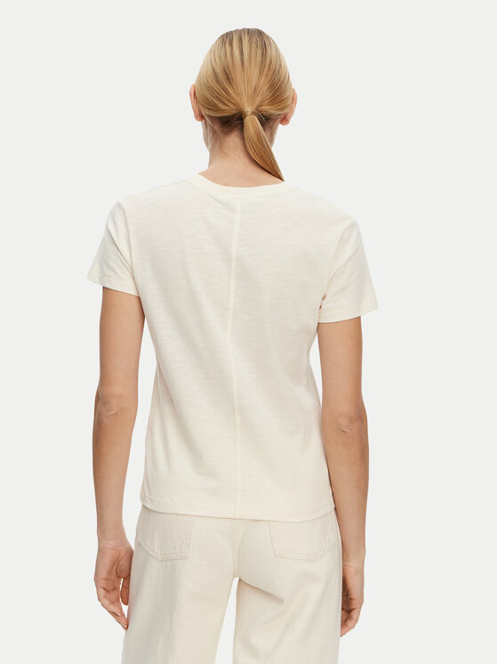 Tommy Hilfiger Tommy Hilfiger Majica Slub WW0WW44433 Bež Slim Fit