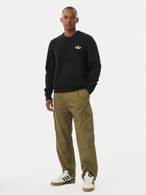 adidas adidas Πουλόβερ Trefoil Essentials KS4891 Μαύρο Regular Fit