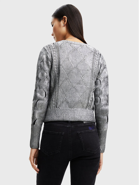 Desigual Desigual Πουλόβερ Johanna 22WWJF69 Ασημί Regular Fit