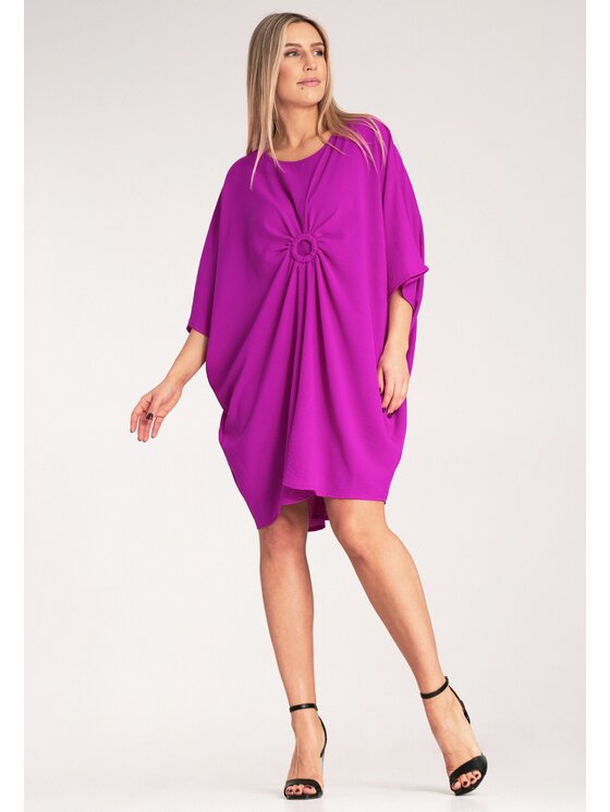 FIGL FIGL Sukienka koktajlowa M1127 Fioletowy Loose Fit