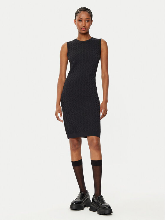 Armani Exchange Armani Exchange Трикотажна сукня 8NYA9A YMH6Z 1200 Чорний Slim Fit