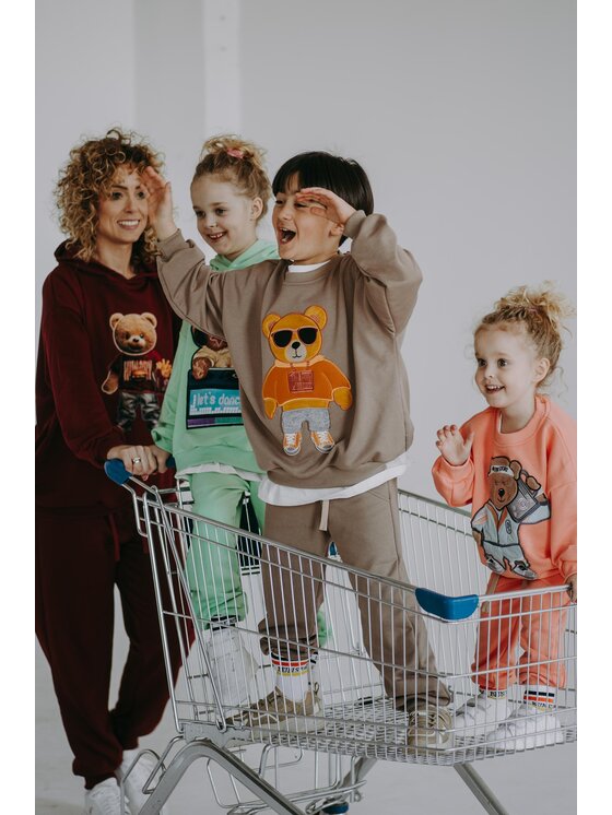 Bejbi Story Bejbi Story Bluza Bluza oversize Barry Teddy Brązowy Oversize