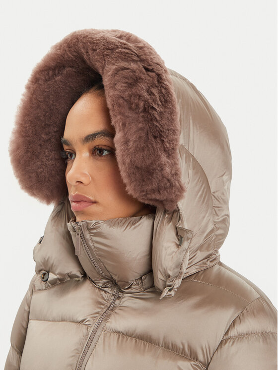 Bomboogie Bomboogie Пухено яке CW636LTDLC4 Кафяв Regular Fit