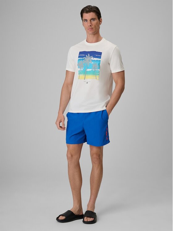 4F 4F T-Shirt 4FRSS26TTSHM4291-11S Bílá Regular Fit