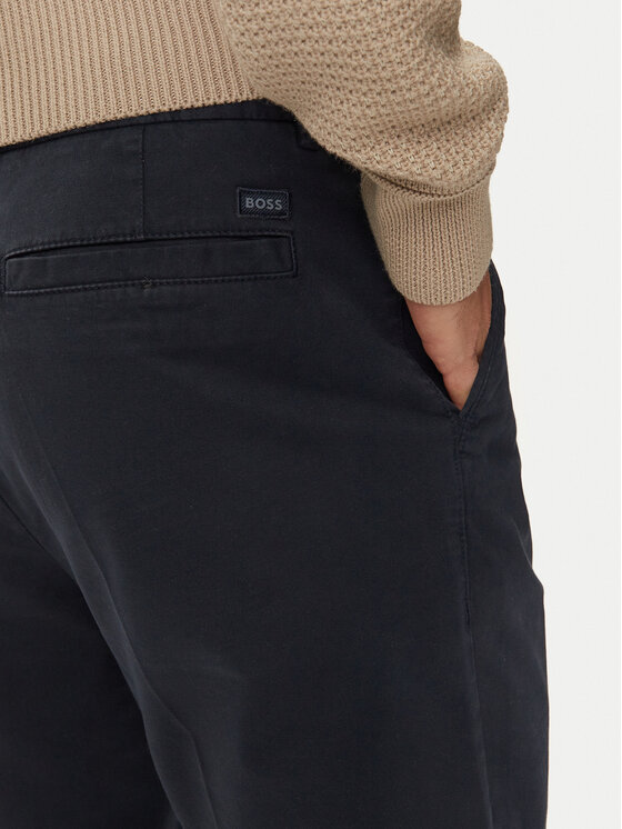 BOSS Boss Bavlnené nohavice 50524390 Tmavomodrá Regular Fit