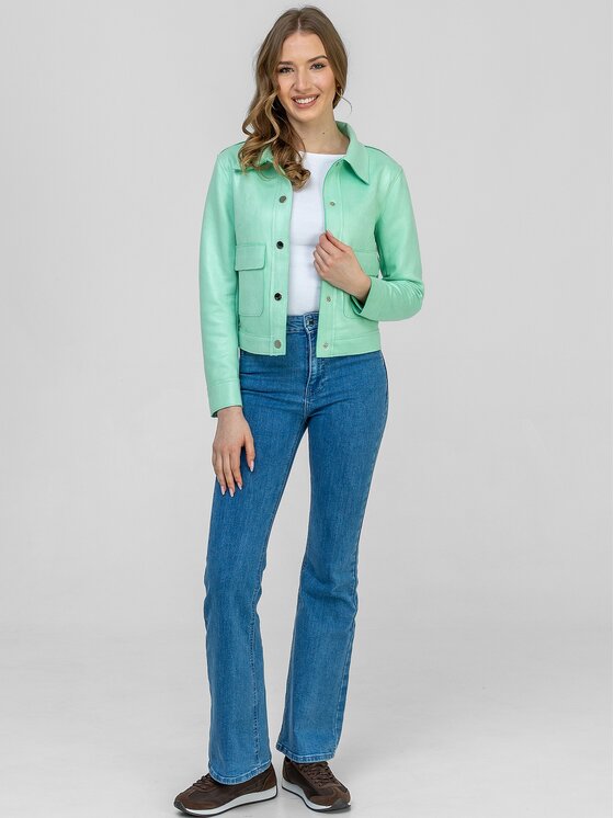 Perso Perso Kurtka przejściowa BLE262676F Zielony Regular Fit