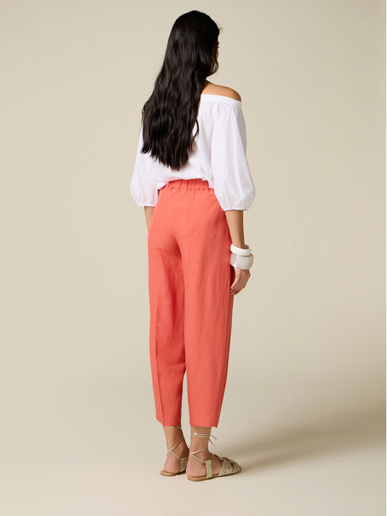 Oltre Oltre Pantaloni di tessuto P02ER109300N016 Arancione Cropp Fit