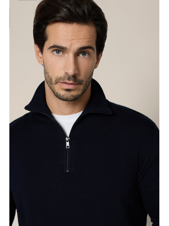 Lancerto Lancerto Sweter Lucan SW073225000075 Granatowy Regular Fit