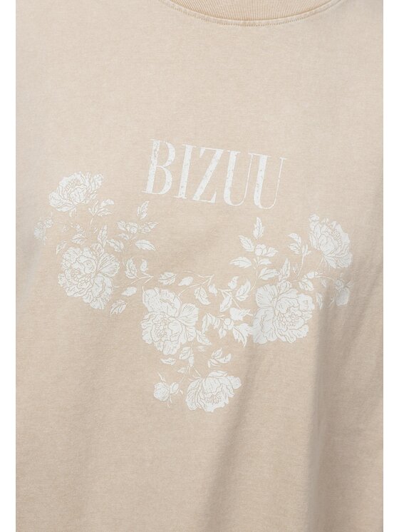 BIZUU BIZUU T-Shirt PAPLYS Beżowy Standard Fit