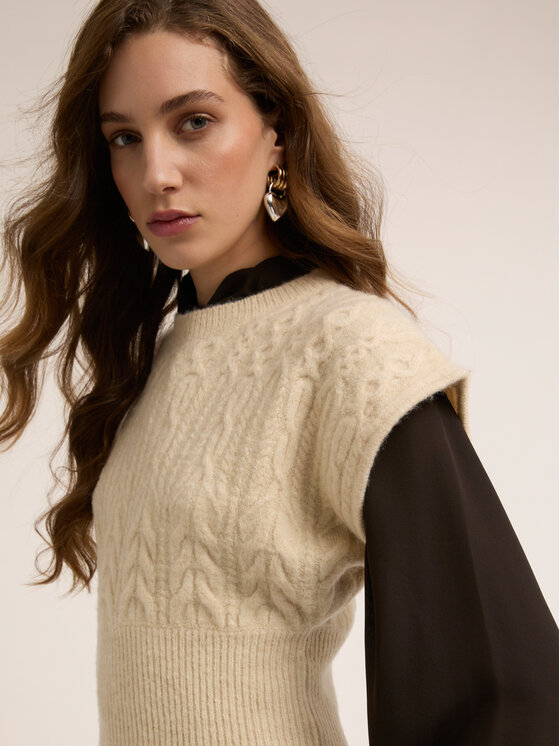 Motivi Motivi Maglione M028W003701N002 Crema Regular Fit