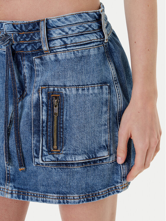 Guess Guess Spódnica jeansowa W5YD0L D5R01 Niebieski Regular Fit