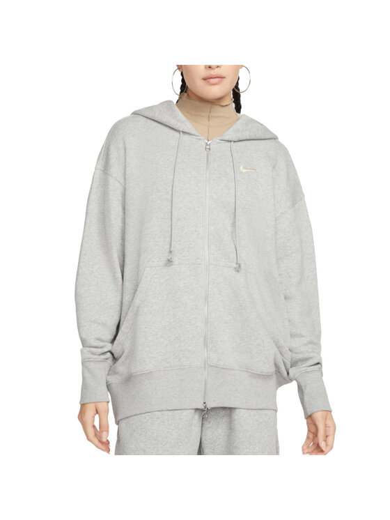 Nike Nike Bluza NSW Wmns Phoenix Fleece Oversized Full-Zip Hoodie Szary Regular Fit