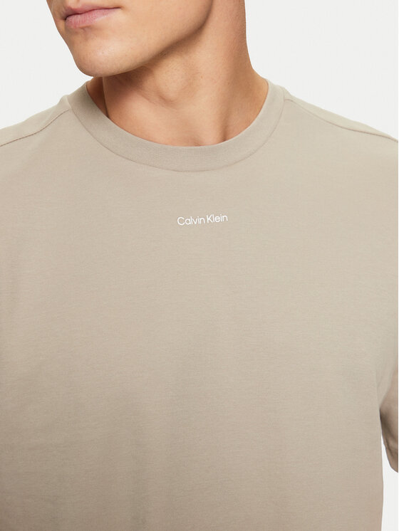 Calvin Klein Calvin Klein Marškinėliai Nano Logo Interlock T-Shirt K10K112487 Smėlio Regular Fit