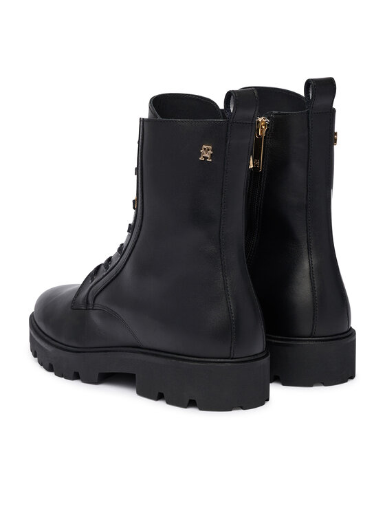 Tommy Hilfiger Tommy Hilfiger Saapad TH Stud Leather Lace-Up Boot FW0FW09571 Must