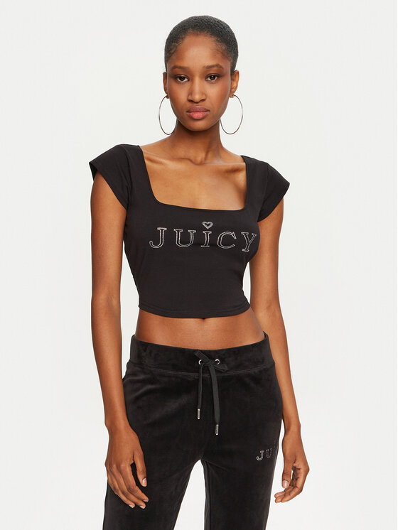 Juicy Couture Juicy Couture Блузка Regal JCBCT224831 Чорний Slim Fit