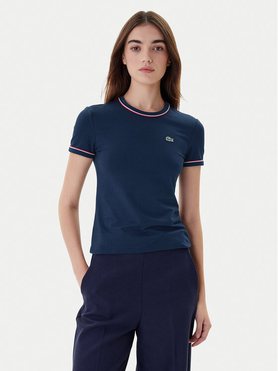 Lacoste Lacoste Футболка TF5289 Cиній Slim Fit