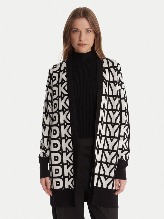 DKNY DKNY Strickjacke P5MXAX88 Écru Relaxed Fit