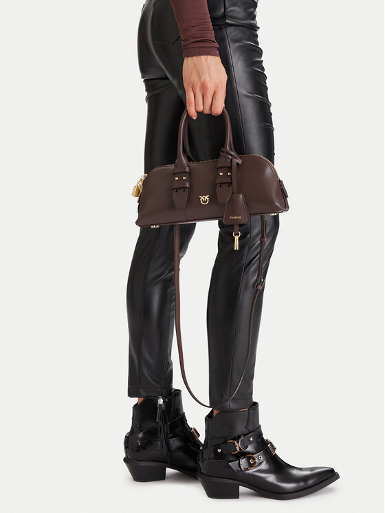 PINKO PINKO Ročna torba Bowling Bag Baguette AI 25-26 PLTT 105334 A0QO Rjava